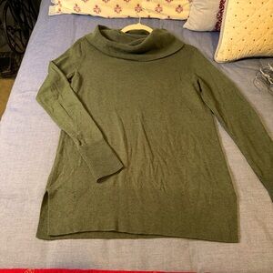 LOFT, Forest Green Cowl Neck Sweater, Size XS